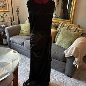 Long Black Formal Gown Lace top Wedding MOB MOG size XXL 16 / 18